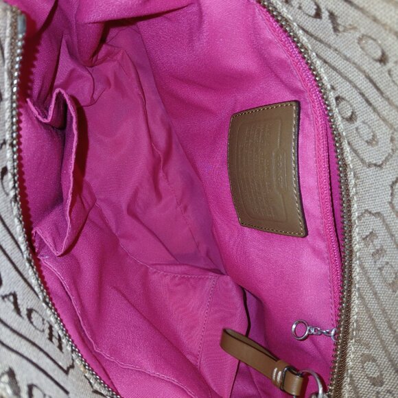 Y2K Coach Signature Striped Lozenge Tote Bag - Picture 7 of 9